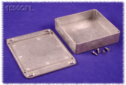 Aluminum die cast enclosure, (L x W x H) 120 x 120 x 34 mm, natural, IP54, 1590QFL