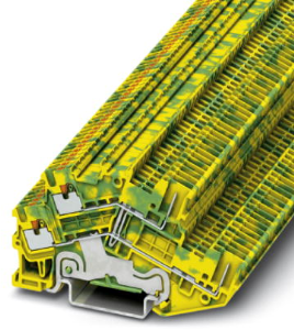 Protective conductor double level terminal, push-in connection, 0.14-1.5 mm², 6 kV, yellow/green, 3214518