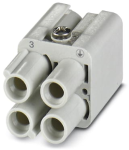 Socket contact insert, 7D, 3 pole, unequipped, crimp connection, with PE contact, 1419897