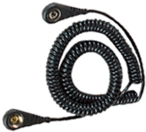 Grounding cable, 1.8 m, snap-on terminals 10/10 mm, 1.0 Mohm, 23.0.60318