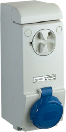 CEE wall socket, 3 pole, 63 A/200-250 V, blue, IP65, PKB63P523