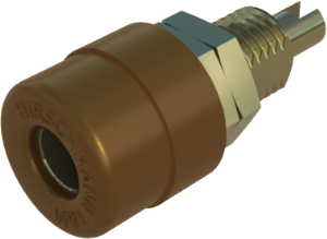 4 mm socket, screw connection, mounting Ø 8 mm, CAT O, brown, BIL 20 BR AU