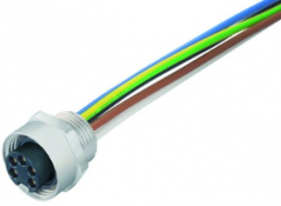 Sensor actuator cable, M12-flange socket, straight to open end, 2 pole, 0.2 m, TPU, 10 A, 21043162301