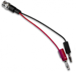 Coaxial cable, BNC plug (straight) to Banana plug, PVC, 0.1 m, BU-5120-A-4-0