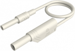 Measuring lead with (4 mm plug, straight) to (4 mm socket, straight), 1 m, white, PVC, 2.5 mm², CAT II