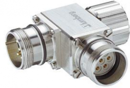 Adapter, 2 x M23 (6 pole, socket) to M23 (6 pole, plug), T-shape, 43940
