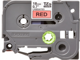 Labelling tape cartridge, 18 mm, tape red, font black, 8 m, TZE-441