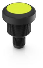 Pushbutton, illuminable, groping, waistband round, yellow, front ring black, mounting Ø 22.3 mm, 1.10.011.001/0441