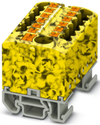 Distribution block, push-in connection, 0.14-4.0 mm², 13 pole, 24 A, 8 kV, yellow/black, 3274208