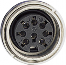 Panel socket, 3 pole, solder cup, screw locking, straight, C091 31N003 100 2