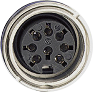 Panel socket, 5 pole, solder cup, screw locking, straight, C091 31N005 100 2