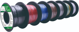 PVC-stranded wires kit, 0.25 mm², black/white/red/blue/brown/gray/green-yellow, outer Ø 1.4 mm
