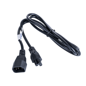 Power cord, Europe, C14-plug, straight on C5-plug, straight, black, 1.5 m
