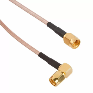 Coaxial Cable, SMA plug (angled) to SMA plug (straight), 50 Ω, RG-316, grommet black, 914 mm, 135103-03-36.00