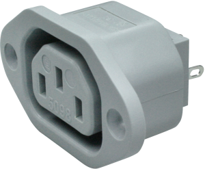 Built-in appliance socket F, 3 pole, screw mounting, solder connection, gray, 6182.0030