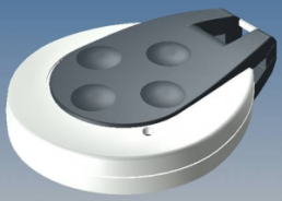 ABS remote control enclosure, (L x W x H) 56.8 x 44 x 14.5 mm, gray (RAL 7046), IP65, OV-IP/4.36