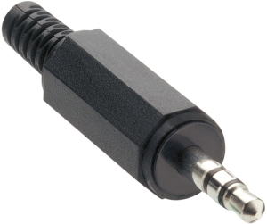 3.5 mm jack plug, 3 pole (stereo), solder connection, plastic, KLS 40