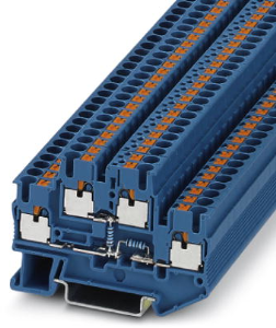 Component terminal block, push-in connection, 0.14-4.0 mm², 4 pole, 20 A, 6 kV, blue, 3211432