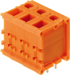 PCB terminal, 10 pole, pitch 7.62 mm, AWG 26-14, 10 A, screw connection, orange, 0571160000