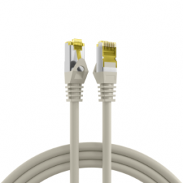 Patch cable, RJ45 plug, straight to RJ45 plug, straight, Cat 6A, S/FTP, LSZH, 1 m, gray