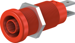 4 mm socket, flat plug connection, mounting Ø 12.2 mm, CAT IV, red, 66.9131-22