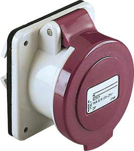 CEE surface-mounted socket, 2 pole, 32 A/20-25 V, purple, IP44, 82915