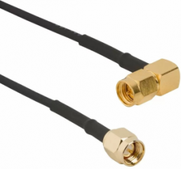 Coaxial Cable, SMA plug (angled) to SMA plug (straight), 50 Ω, RG-174/U, grommet black, 1.219 m, 135103-02-48.00