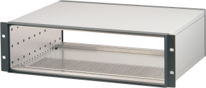 19 inch enclosure for cabinet mounting, 2 U, 84 HP, (W x H x D) 448.9 x 88.1 x 255.5 mm, aluminum, gray, 24572-570