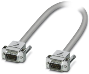 Connecting line, 1 m, D-Sub plug, 9 pole to D-Sub plug, 9 pole, 1066594