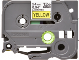 Labelling tape cartridge, 24 mm, tape yellow, font black, 8 m, TZE-651