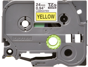 Labelling tape cartridge, 24 mm, tape yellow, font black, 8 m, TZE-651