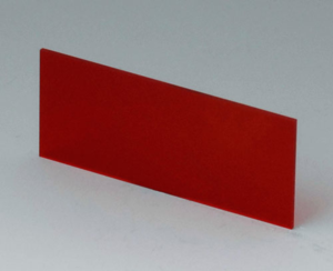 Front/rear panel 25x59,3 mm, red/transparent, Acrylic glass, A9106113