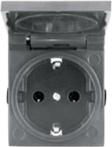 Built-in socket outlet, gray, 16 A/250 V, Germany, 5831-0-0029