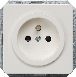 Socket outlet with center protective contact, white, 16 A/250 V, IP20, 5UB1315