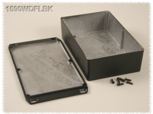 Aluminum die cast enclosure, (L x W x H) 187 x 119 x 56 mm, black (RAL 9005), IP65, 1590WDFLBK