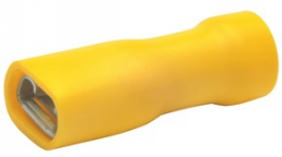 Insulated flat plug sleeve, 6.3 x 0.8 mm, 4.0 to 6.0 mm², AWG 12 to 10, Brass, tin-plated, yellow, 750V