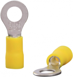 Insulated ring cable lug, 4.0-6.0 mm², 6.5 mm, M6, yellow