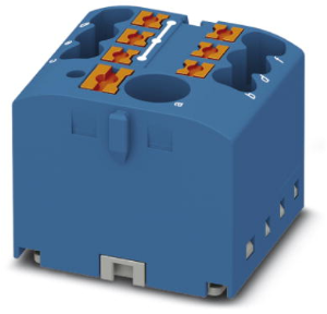Distribution block, push-in connection, 0.14-4.0 mm², 7 pole, 24 A, 6 kV, blue, 3273332