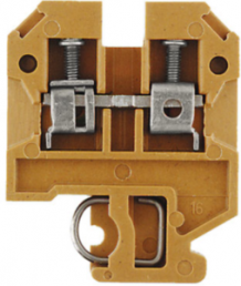 Through terminal block, screw connection, 0.5-2.5 mm², 2 pole, 24 A, beige/yellow, 9520320000