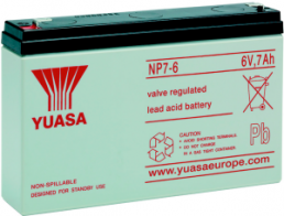 Lead-battery, 6 V, 7 Ah, 151 x 34 x 97 mm, faston plug 4.8 mm