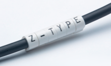 Polyvinyl fluoride cable maker, imprint "D", (L x W x H) 4.75 x 4.5 x 4.35 mm, max. bundle Ø 4 mm, white, EC0393-000