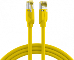 Patch cable, RJ45 plug, straight to RJ45 plug, straight, Cat 6A, S/FTP, LSZH, 2 m, yellow