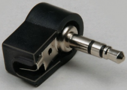 3.5 mm angle jack plug, 3 pole (stereo), solder connection, plastic, 1107005