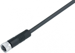 Sensor actuator cable, M8-cable socket, straight to open end, 8 pole, 2 m, PUR, black, 1.5 A, 77 3406 0000 50008 0200