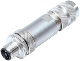 Plug, M12, 4 pole, screw connection, screw locking, straight, 99 1631 814 04