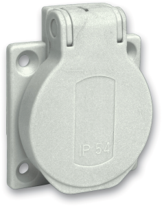 Surface-mounted german schuko-style socket outlet, gray, 16 A/250 V, Germany, IP54, PKS52G