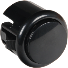 Pushbutton switch, black, unlit , 12 V, mounting Ø 29.5 mm, BUTTON-BLACK-MINI
