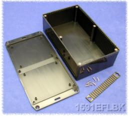 ABS enclosure, (L x W x H) 191 x 110 x 61 mm, black (RAL 9005), IP54, 1591EFLBK