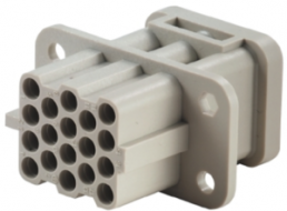 Socket contact insert, HQ, 17 pole, unequipped, crimp connection, with PE contact, 1003200000