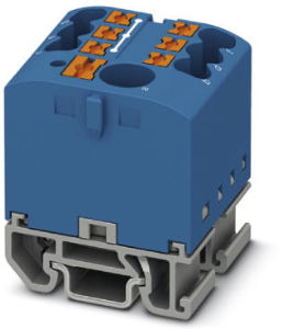Distribution block, push-in connection, 0.14-4.0 mm², 7 pole, 24 A, 8 kV, blue, 3274168